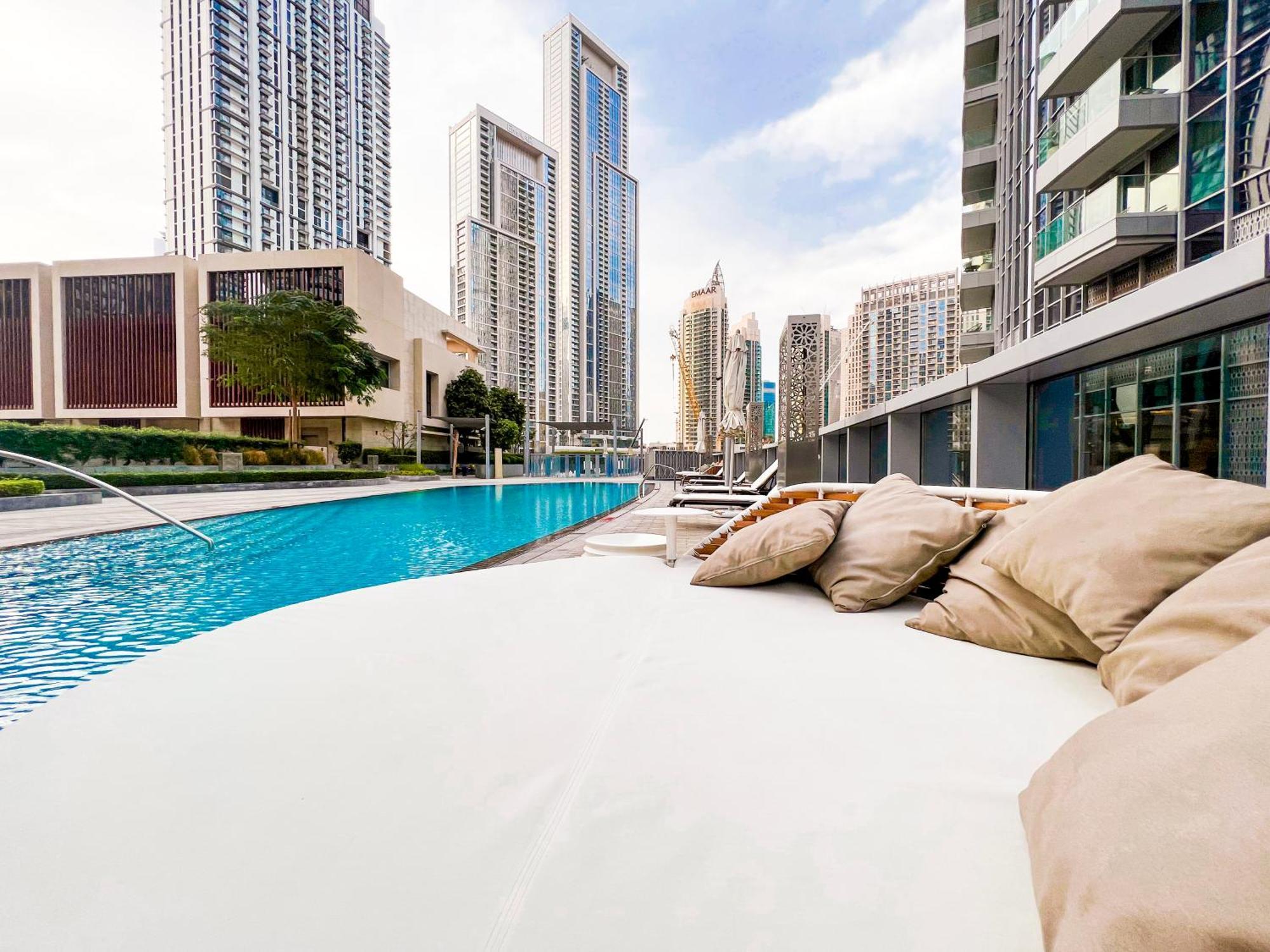 Downtown Luxury - Stunning Burj Khalifa & Sea View - 5 Minutes Walk To Dubai Mall Exterior foto